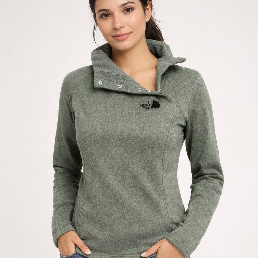The North Face Women’s Agave 1/4 Asymmetric Snap Fleece Pullover Size S/P